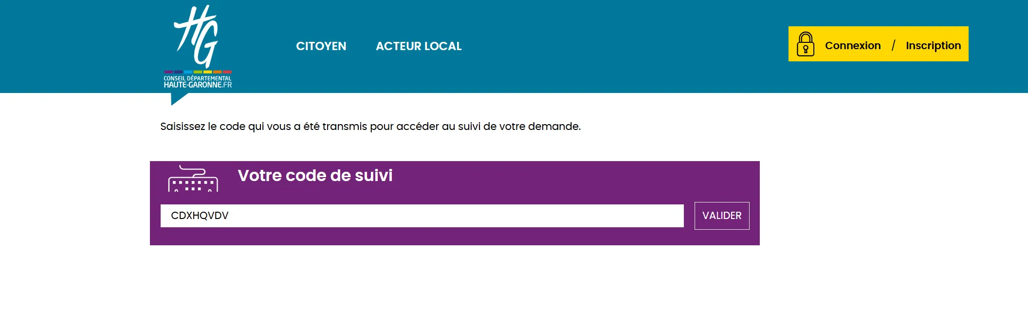 Capture écran code suivi commune 2